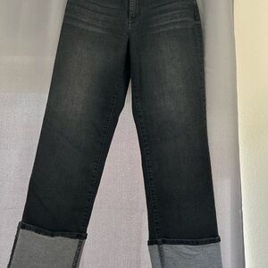 Evereve Black Ankle Cuffed Jeans Sz 28